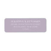 ミニマルモダンスアールデコ薄紫差出人住所 ラベル (正面)
