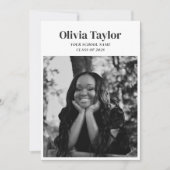 ミニマルモダンスエレガントの卒業写真の卒業 案内状 (正面)