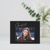 ミニマルモダンスエレガントインクスクリプトのグラッドフォト ポストカード (スタンド正面)