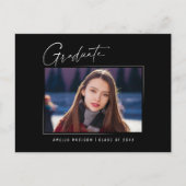 ミニマルモダンスエレガントインクスクリプトのグラッドフォト ポストカード (正面)