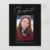 ミニマルモダンスエレガントインクスクリプトのグラッドフォト ポストカード (正面)