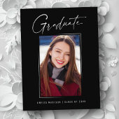 ミニマルモダンスエレガントインクスクリプトのグラッドフォト ポストカード