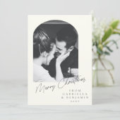 ミニマルモダンスエレガントカスタムの写真クリスマス シーズンカード (スタンド正面)