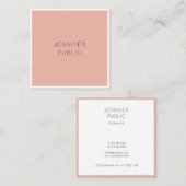 ミニマルモダンスエレガントカラーシンプルテンプレート スクエア名刺 (正面/裏面)