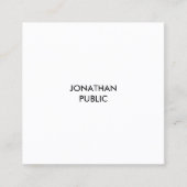 ミニマルモダンスエレガントクリーンデザインテンプレート スクエア名刺 (正面)