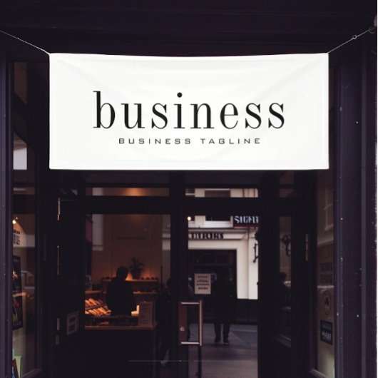 ミニマルモダンスエレガントシンプルのビジネス名 横断幕