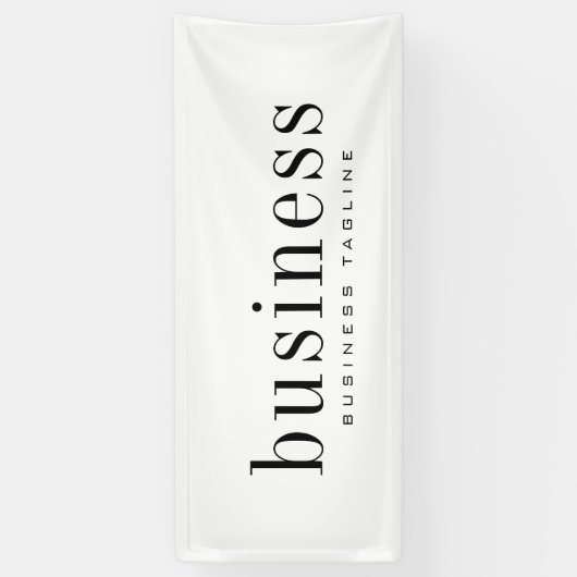 ミニマルモダンスエレガントシンプルのビジネス名 横断幕 (縦)