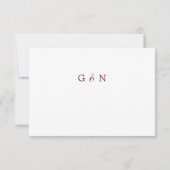 ミニマルモダンスエレガントスクリプトBurgundy Red 出欠カード (裏面)