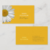 ミニマルモダンスエレガントデイジーフラワーオンイエロー 名刺 (正面/裏面)