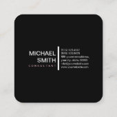 ミニマルモダンスエレガントピンクとブラック スクエア名刺 (裏面)