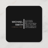ミニマルモダンスエレガントピーチ&ブラック スクエア名刺 (裏面)