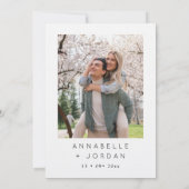 ミニマルモダンスエレガントフォト結婚ズ 招待状 (裏面)