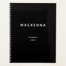 ミニマルモダンスエレガントブラックパーソナライズされた名