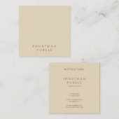 ミニマルモダンスエレガントベージュシンプルテンプレート スクエア名刺 (正面/裏面)
