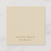 ミニマルモダンスエレガントベージュシンプルテンプレート スクエア名刺 (正面)