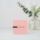 ミニマルモダンスエレガントメロン&ブラック スクエア名刺 (スタンド正面)