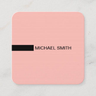 ミニマルモダンスエレガントメロン&ブラック スクエア名刺