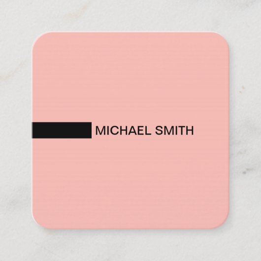 ミニマルモダンスエレガントメロン&ブラック スクエア名刺 (正面)