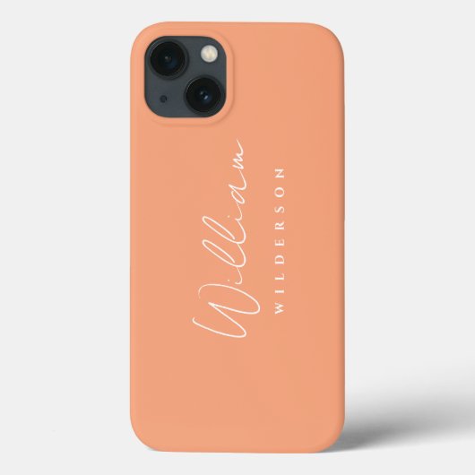 ミニマルモダンスエレガントモノグラムピーチコーラル Case-Mate iPhoneケース (裏面)
