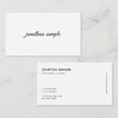 ミニマルモダンスエレガント手書きスクリプカッコいいト 名刺 (正面/裏面)