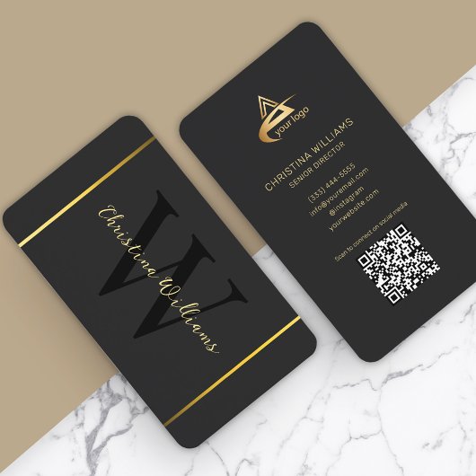 ミニマルモダンスエレガント・モノグラムプロフェッショナル 名刺