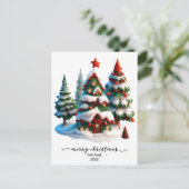 ミニマルモダンスカスタマイズ・メリー・クリスマスカード シーズンポストカード (スタンド正面)