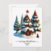 ミニマルモダンスカスタマイズ・メリー・クリスマスカード シーズンポストカード (正面/裏面)