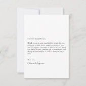 ミニマルモダンスカスタムのメッセージの写真結婚の種類 サンキューカード (裏面)