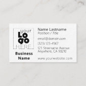 ミニマルモダンスカスタムのロゴ白い名刺 名刺 (裏面)