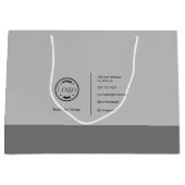 ミニマルモダンスカスタムのロゴ・ビジネス・グレー ラージペーパーバッグ (正面)