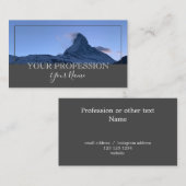 ミニマルモダンスカスタムマウンテンフォトダークグレー 名刺 (正面/裏面)