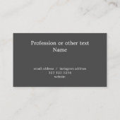 ミニマルモダンスカスタムマウンテンフォトダークグレー 名刺 (裏面)