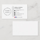 ミニマルモダンスカスタムロゴ・ソーシャル・メディア 名刺 (正面/裏面)