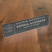 ミニマルモダンスカスタム・ビジネス・ロゴ従業員 デスクネームプレート (側面)