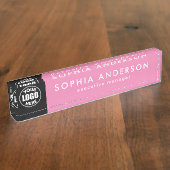 ミニマルモダンスカスタム・ビジネス・ロゴ従業員 デスクネームプレート (側面)