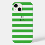 ミニマルモダンスガーリーグリーンストライプイニシャル Case-Mate iPhoneケース (裏面)