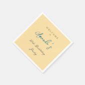 ミニマルモダンスキュート誕生日パーティーベージュ スタンダードカクテルナプキン (角)