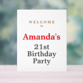 ミニマルモダンスキュート誕生日パーティー アクリルサイン (ニュートラル)