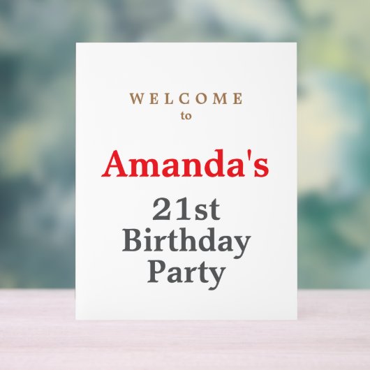 ミニマルモダンスキュート誕生日パーティー アクリルサイン (ニュートラル)