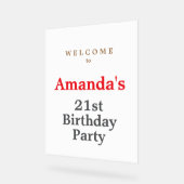 ミニマルモダンスキュート誕生日パーティー アクリルサイン (傾斜)