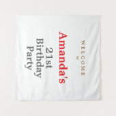 ミニマルモダンスキュート誕生日パーティー タペストリー (正面(横))