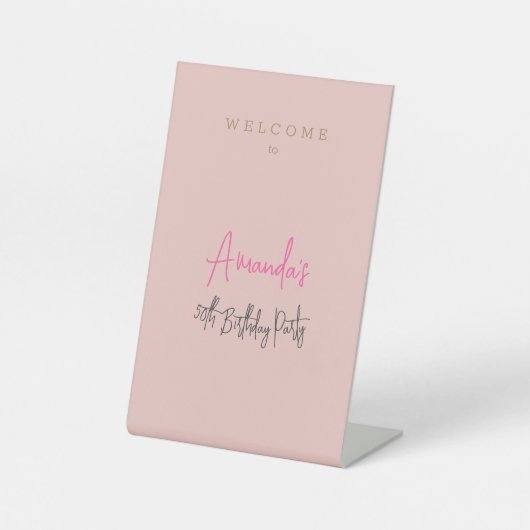 ミニマルモダンスキュート誕生日パーティー 台座サイン (正面)