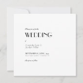 ミニマルモダンスクエアアールデコオールワン結婚ズ 招待状 (正面)