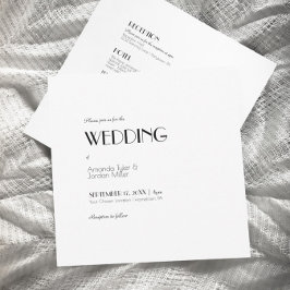ミニマルモダンスクエアアールデコオールワン結婚ズ 招待状