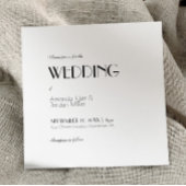 ミニマルモダンスクエアアールデコオールワン結婚ズ 招待状