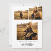 ミニマルモダンスクラシックフォトコラージュ卒業 招待状 (裏面)