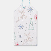 ミニマルモダンスクリスマスカラーラインアート ギフトタグ (正面)