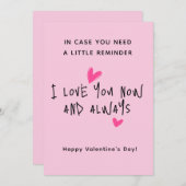 ミニマルモダンスクリプトバレンタインデーカード シーズンカード (正面/裏面)