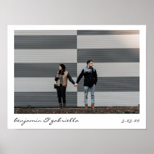 ミニマルモダンスクリプトレタリングフォトウェディング ポスター