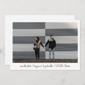 ミニマルモダンスクリプトレタリングフォトウェディング 案内状 (正面/裏面)